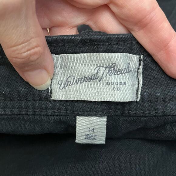 Universal Thread Sailor Wide Leg Jeans Size 14 Black Stretchy Preppy Classic - Picture 8 of 11